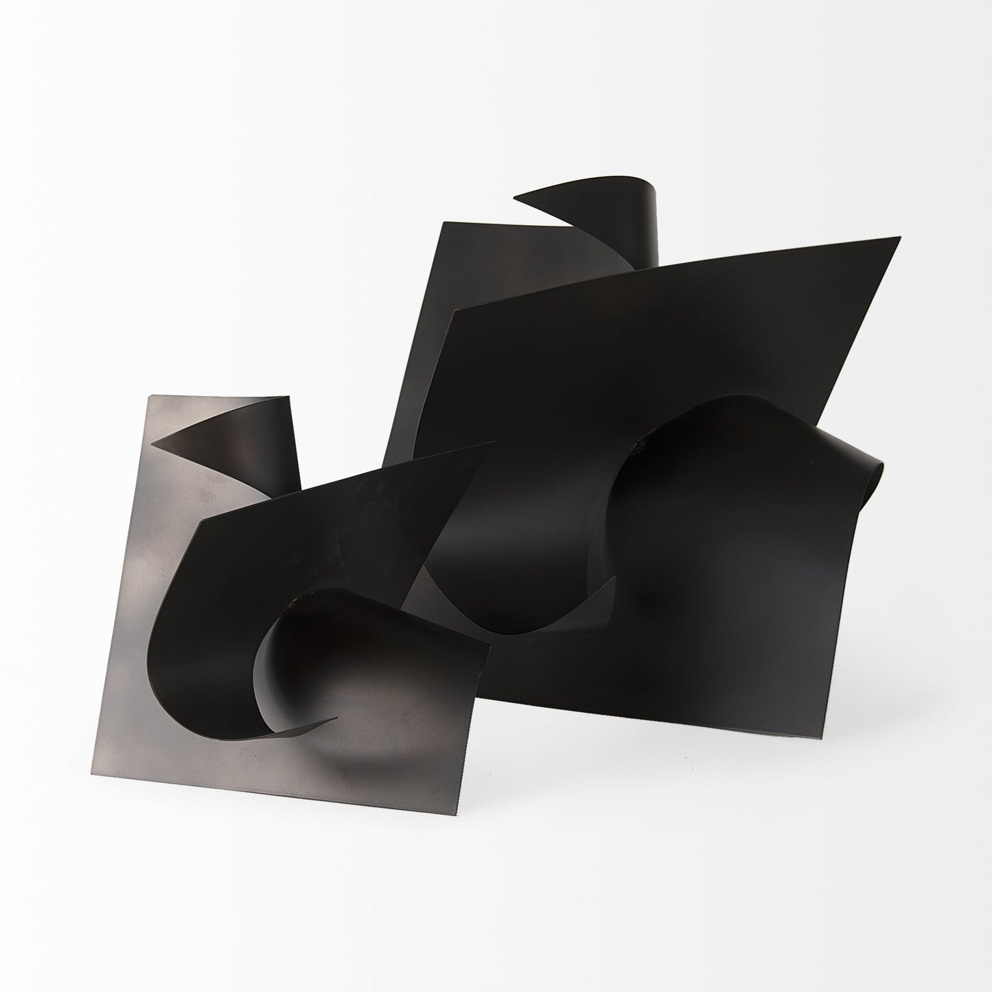 Contempo Antiqued Black Abstract Sculpture