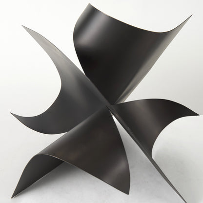 Contempo Antiqued Black Abstract Sculpture