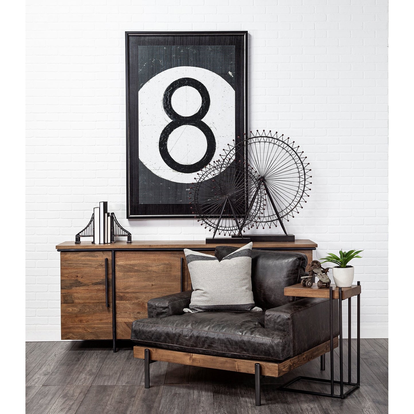 Metal & Wood London Eye Moveable Sculpture