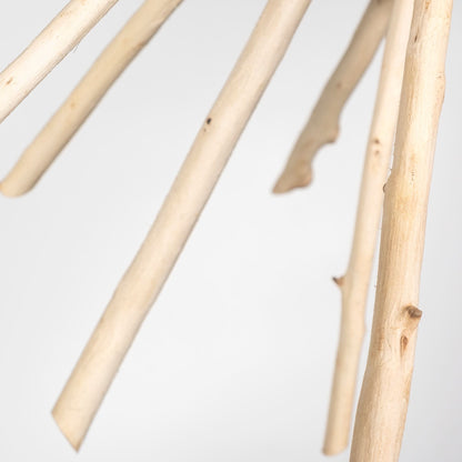 Wood & Starburst 6 Bulb Hanging Light