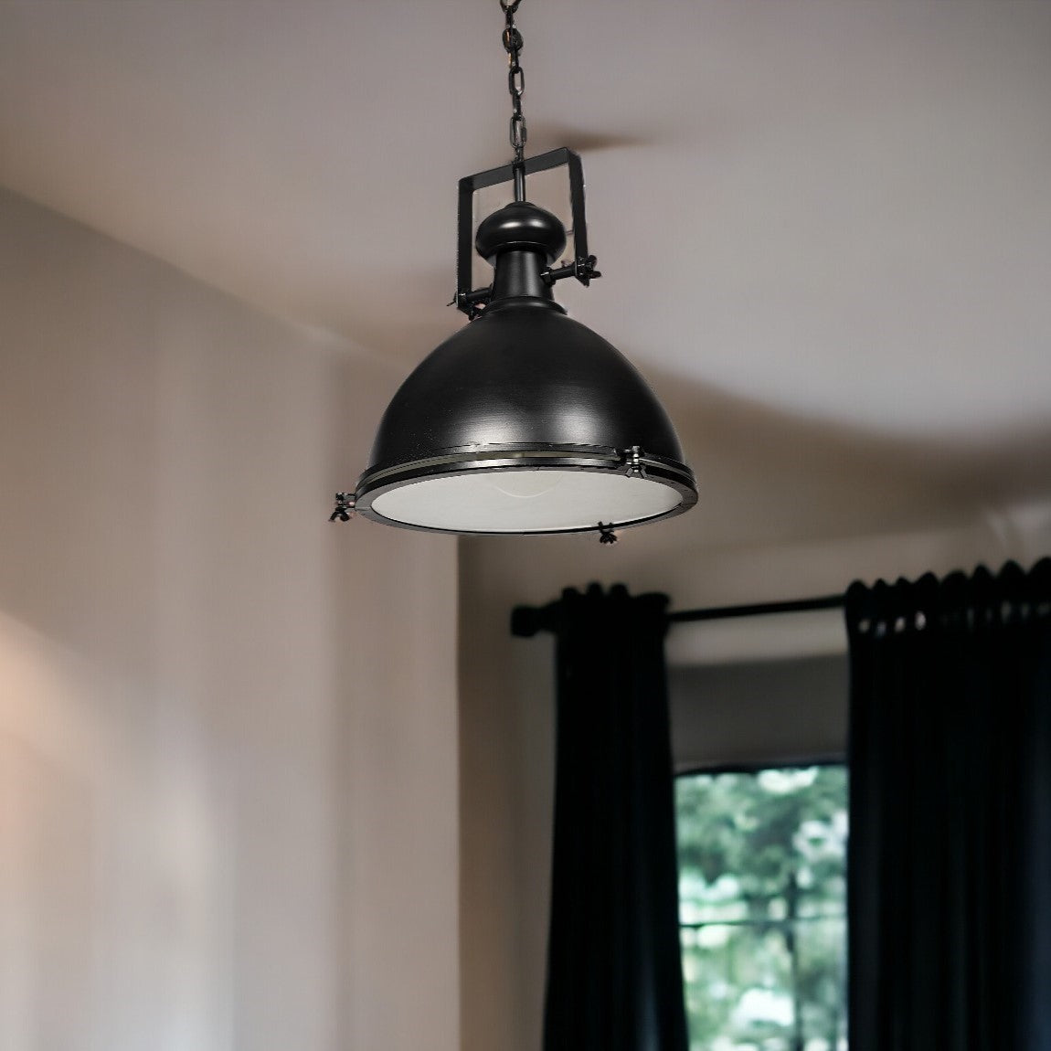 Industrial Black Hanging Pendant Light