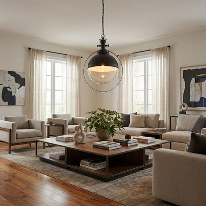 Black Sphere Pendant Hanging Light