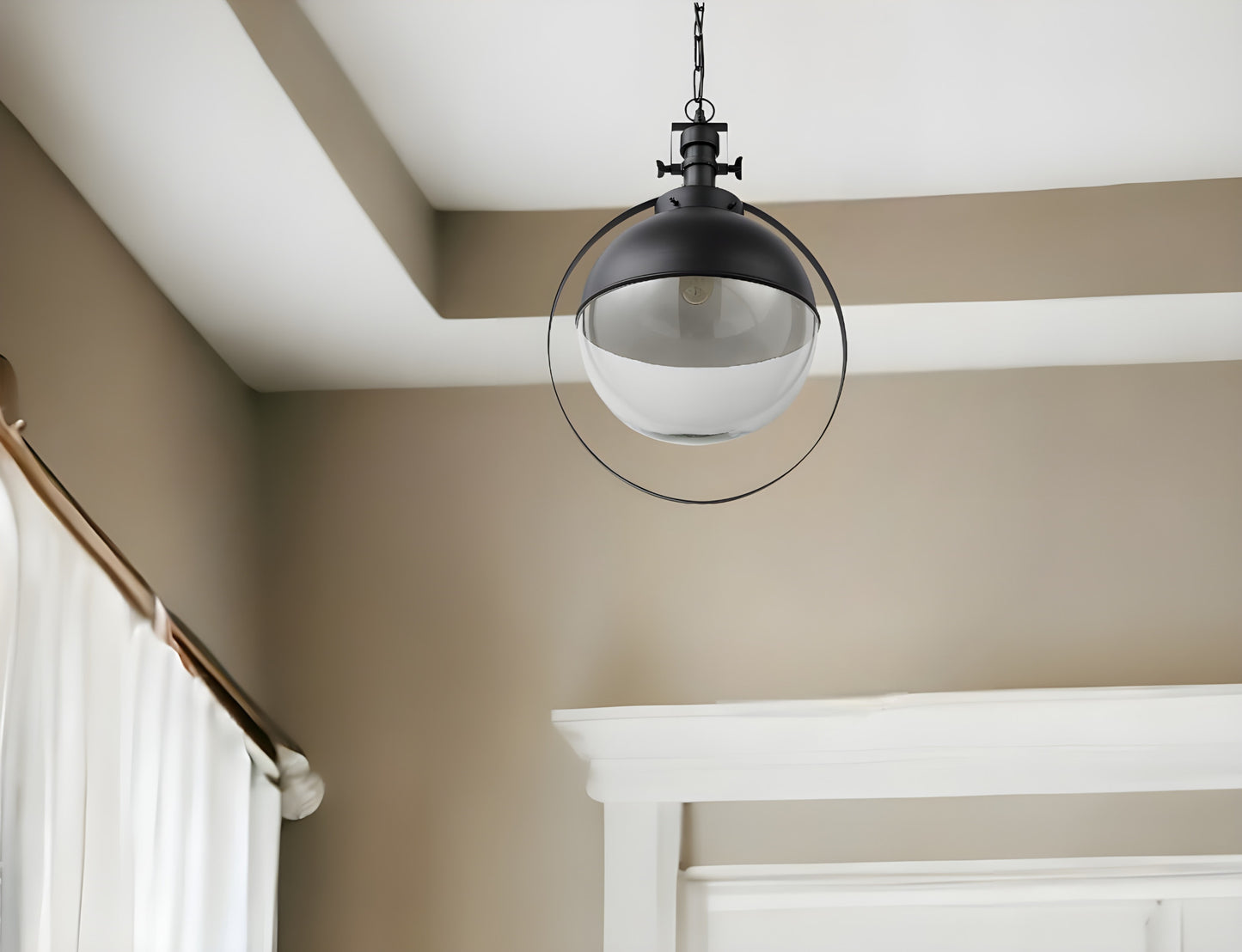 Black Sphere Pendant Hanging Light
