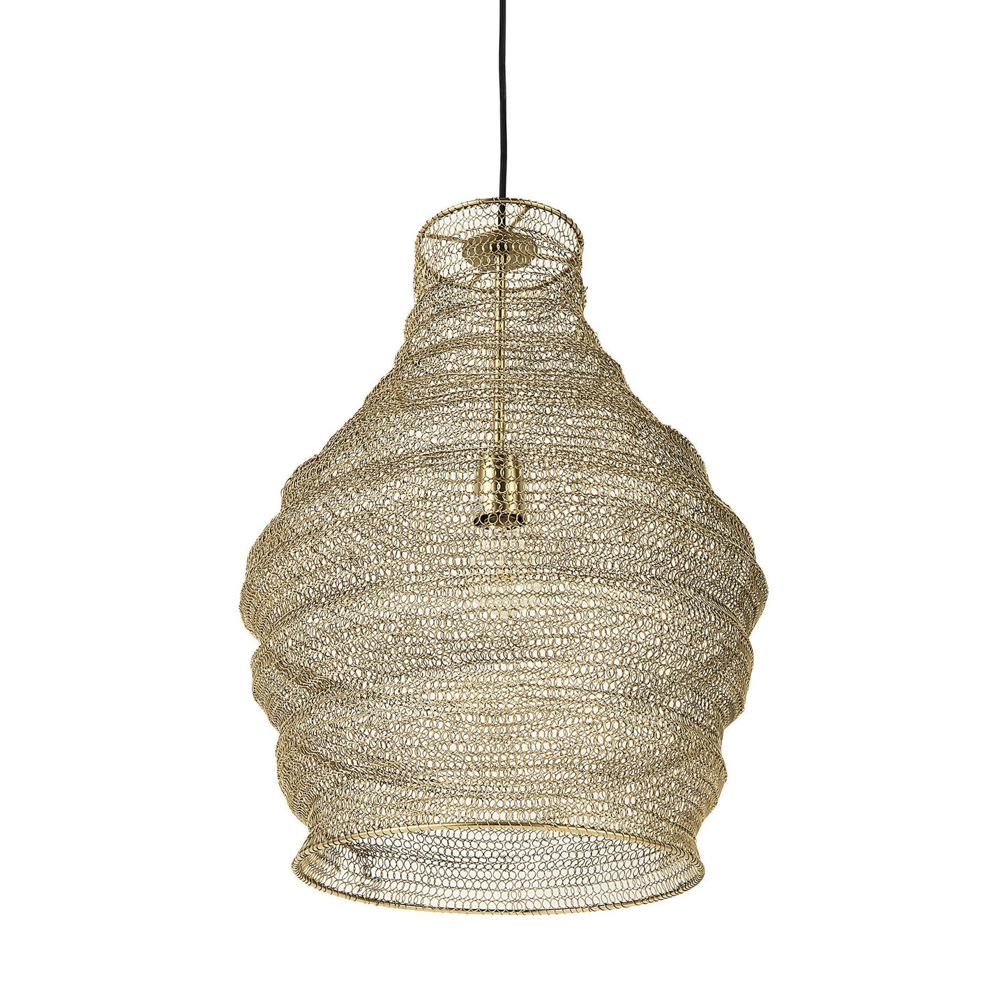 Gold Wire Mesh Hanging Pendant Light