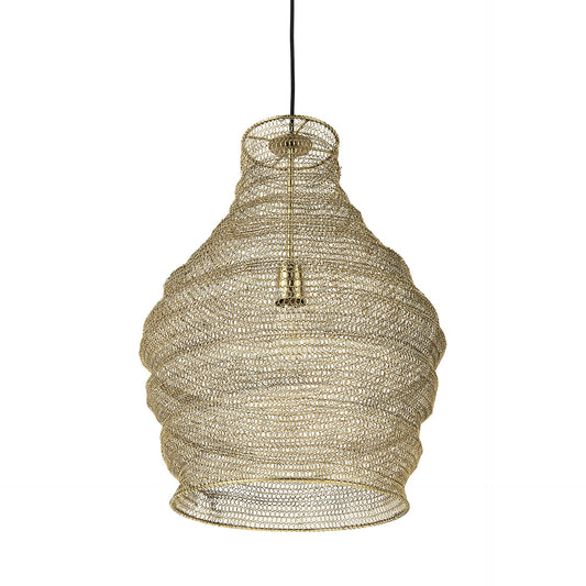 Gold Wire Mesh Hanging Pendant Light