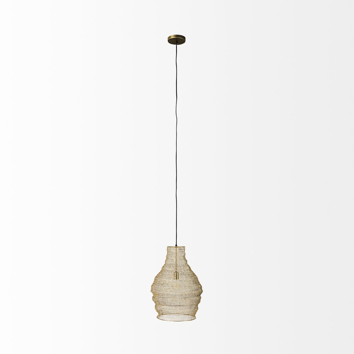 Gold Wire Mesh Hanging Pendant Light
