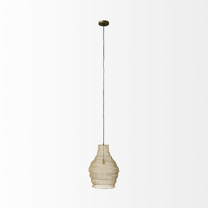 Gold Wire Mesh Hanging Pendant Light