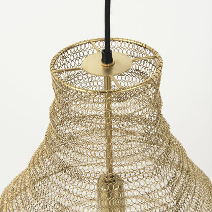Gold Wire Mesh Hanging Pendant Light