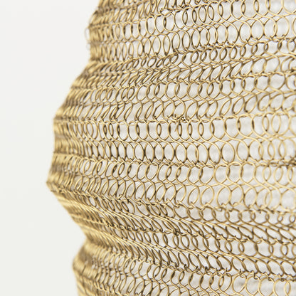 Gold Wire Mesh Hanging Pendant Light