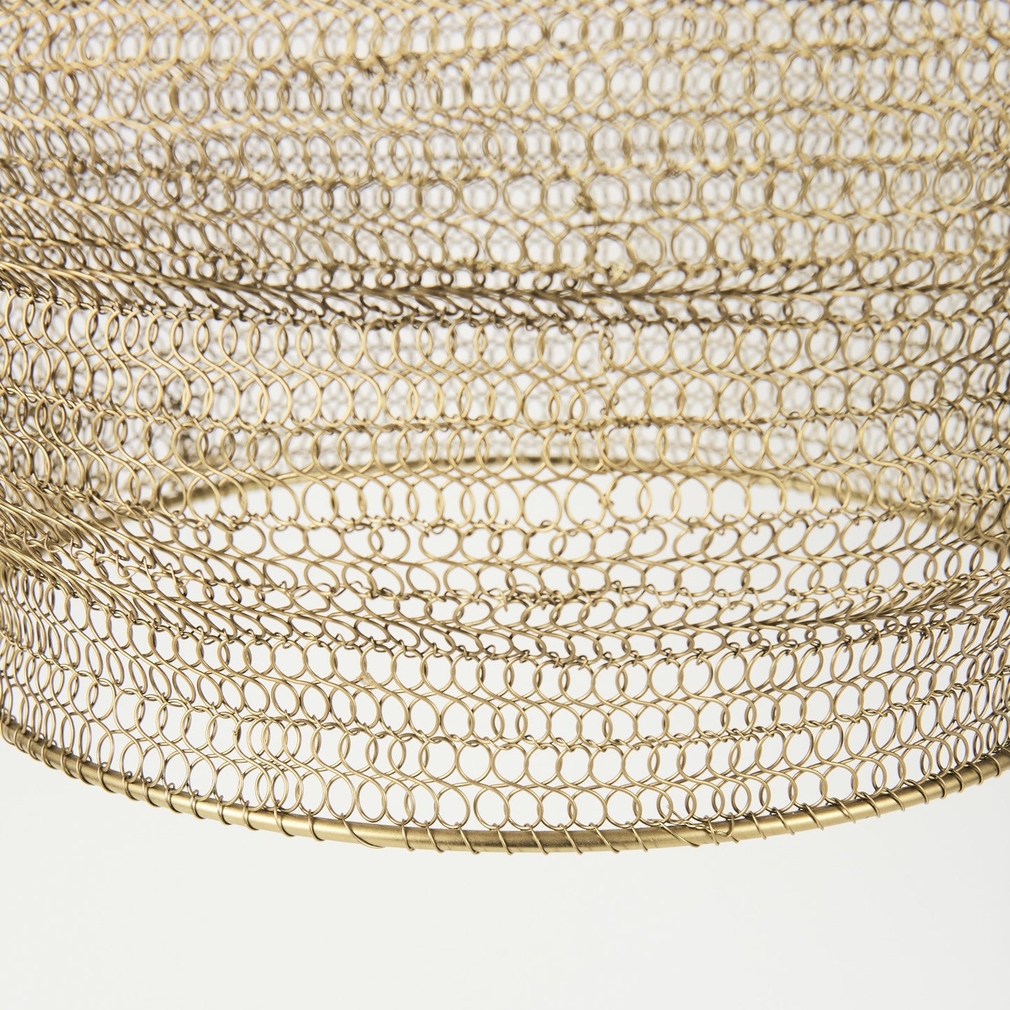 Gold Wire Mesh Hanging Pendant Light