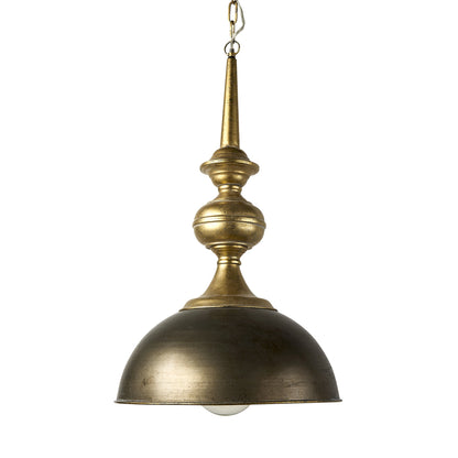 Gold Toned Dome Hanging Pendant Light