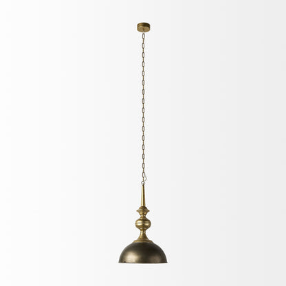 Gold Toned Dome Hanging Pendant Light
