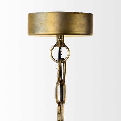 Gold Toned Dome Hanging Pendant Light