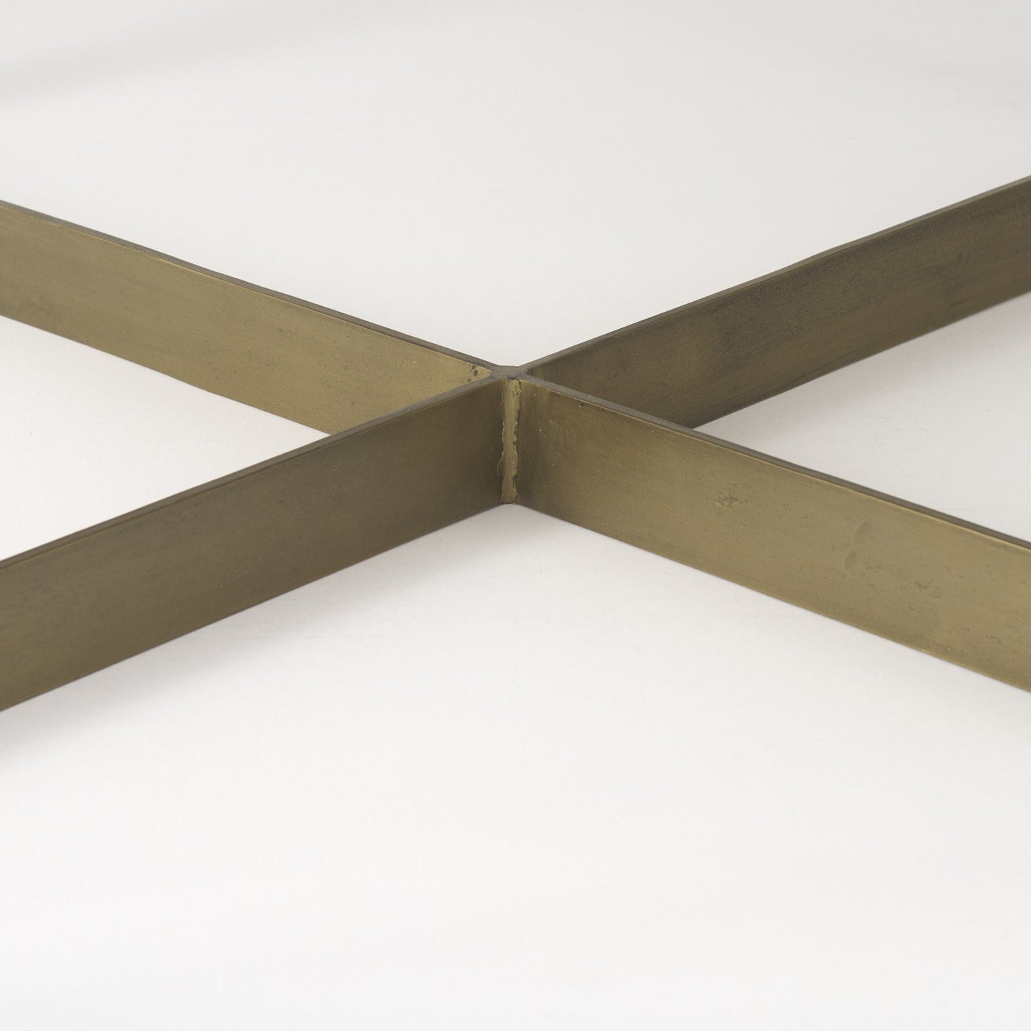 Beige Metal Square Coffee Table