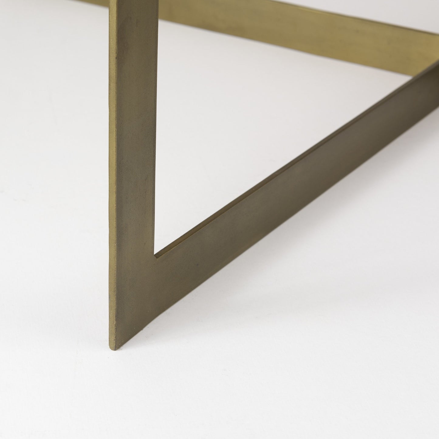 Beige Metal Square Coffee Table