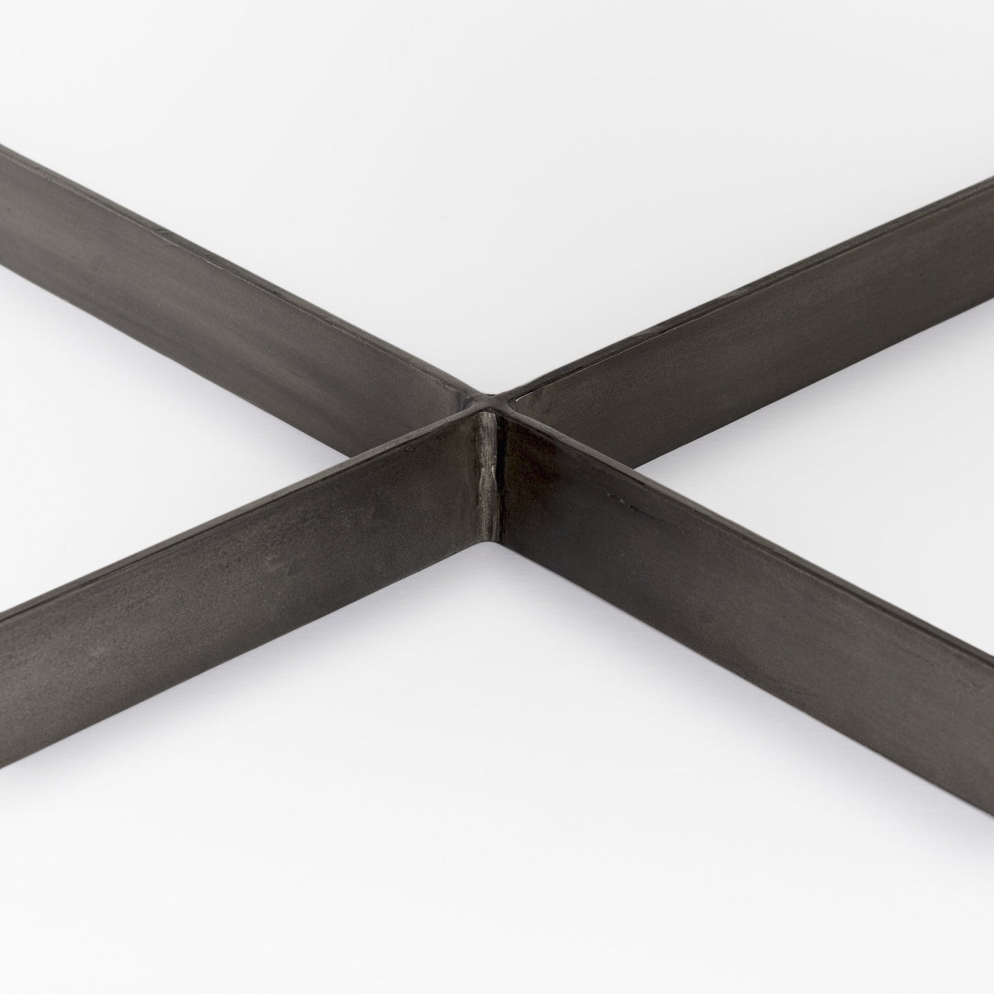 Brown Solid Wood & Metal Square Coffee Table