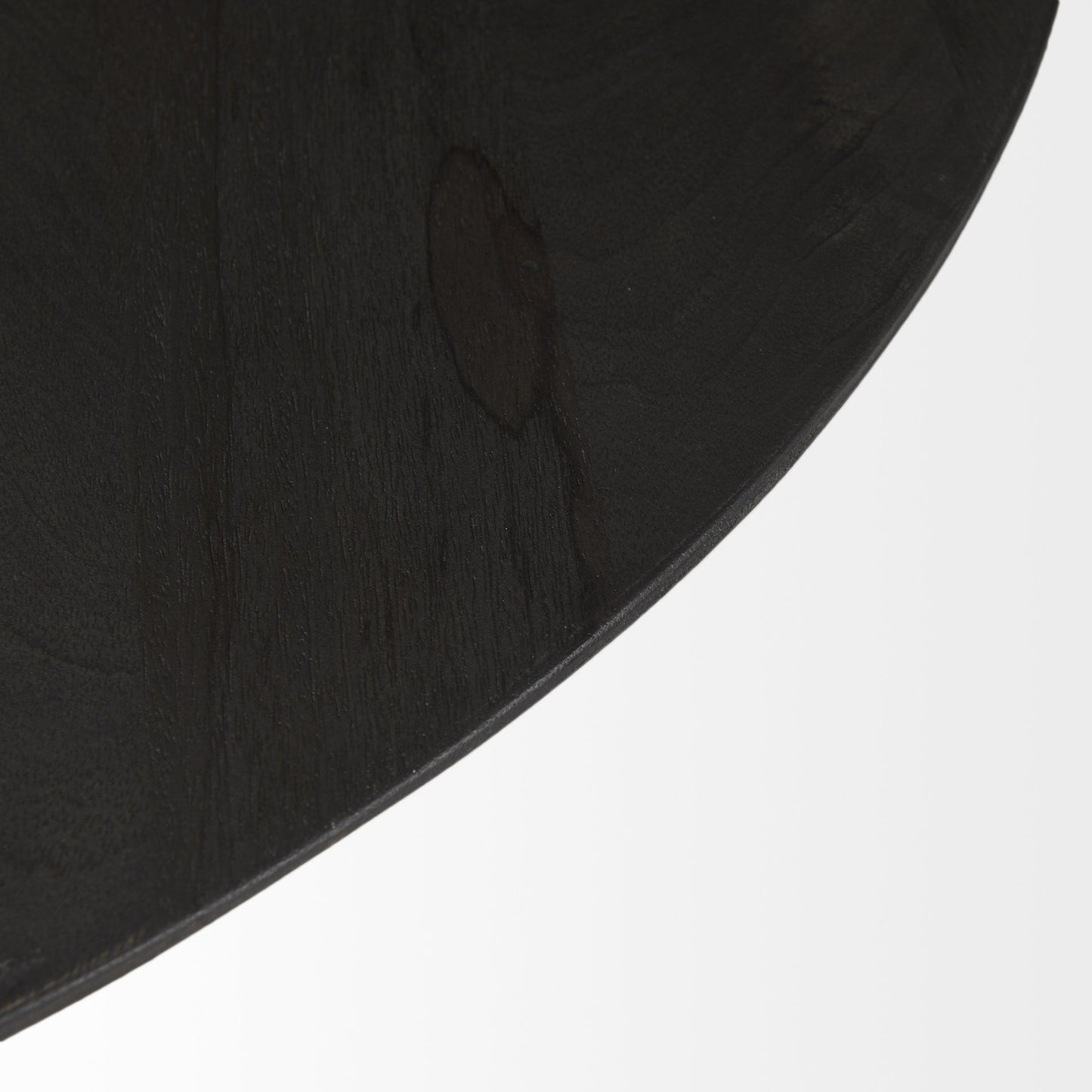 Dark Brown & Black Solid Wood & Iron Round Pedestal Coffee Table image 8