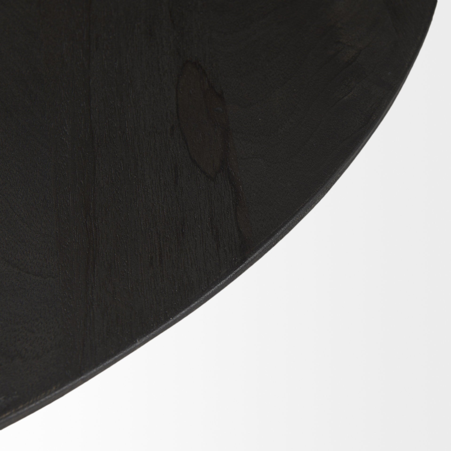 Dark Brown & Black Solid Wood & Iron Round Pedestal Coffee Table image 8