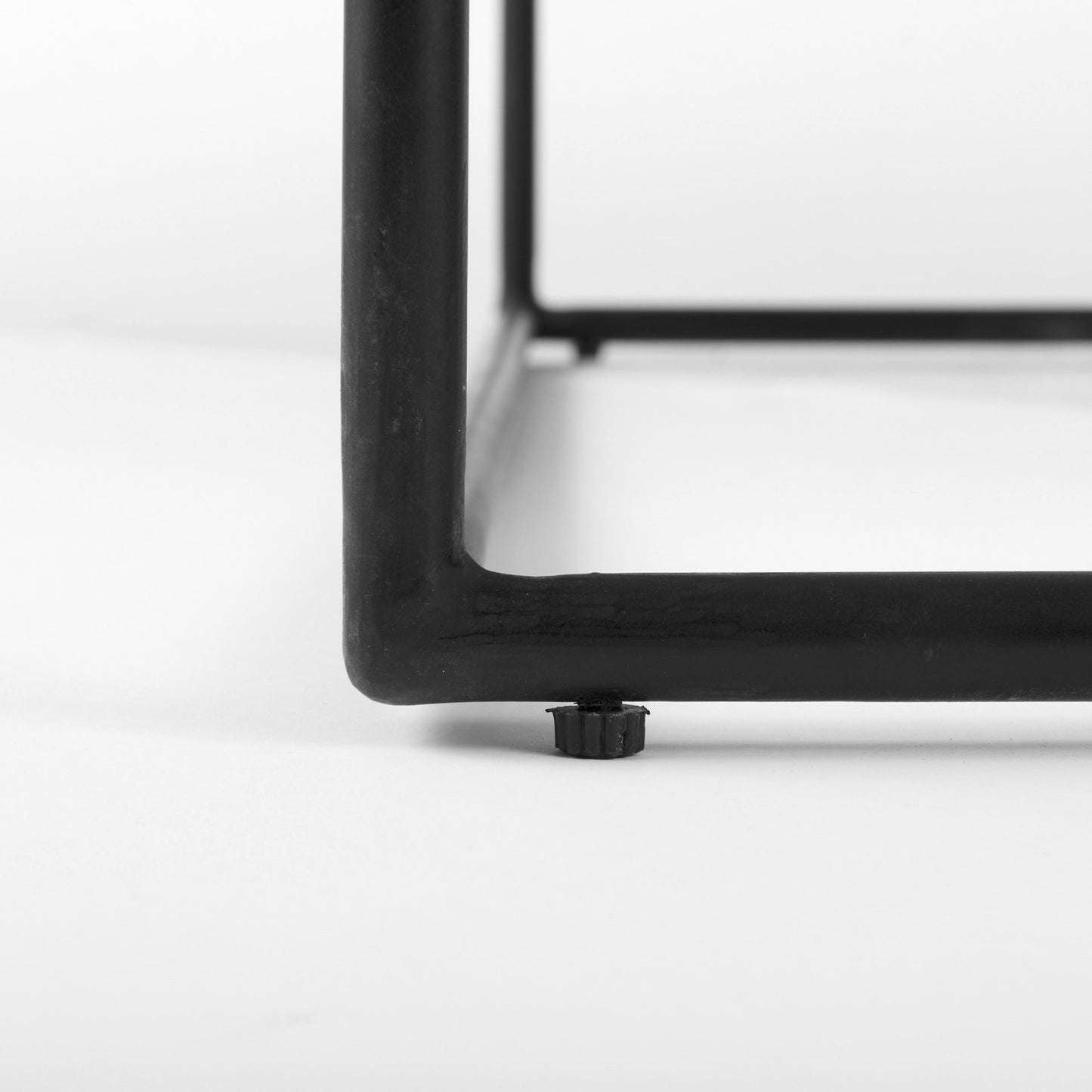 White & Black Genuine Marble & Metal Square Frame Coffee Table image 6