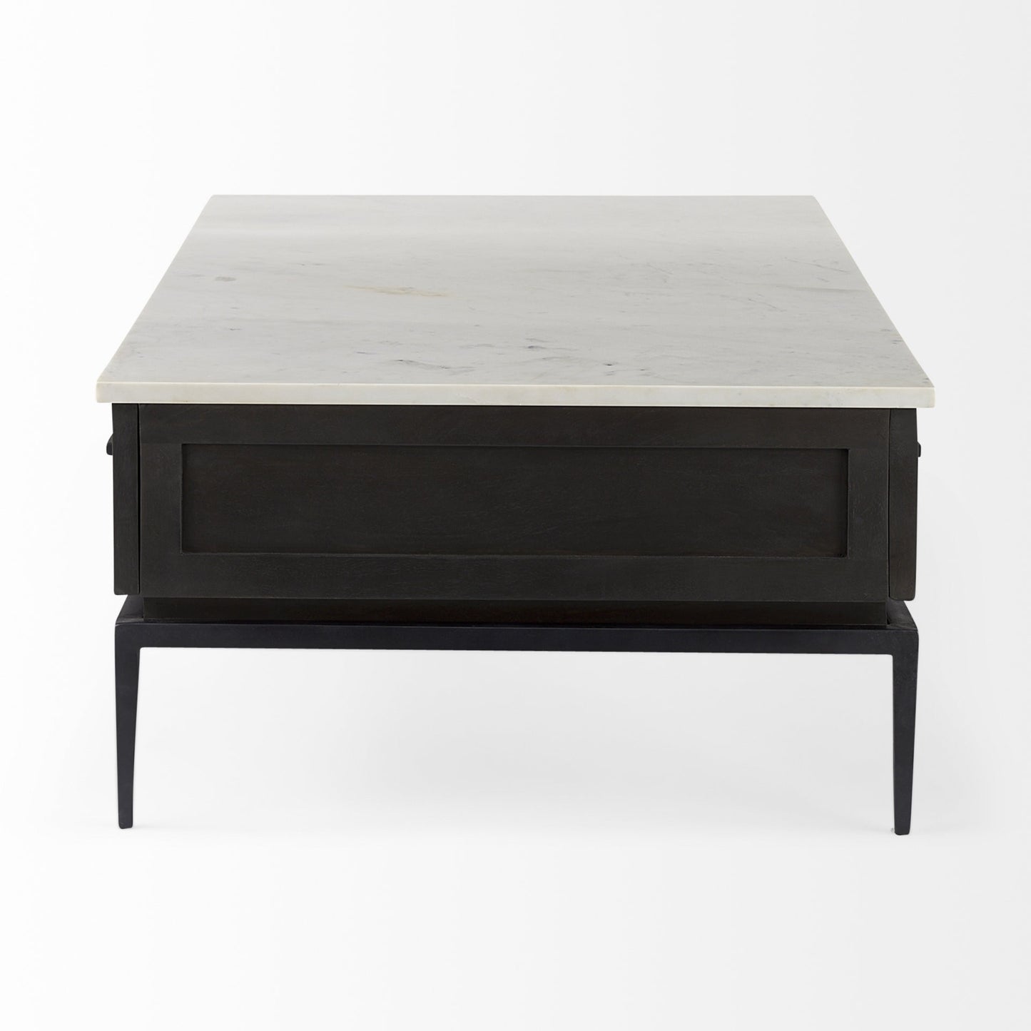 Dark Brown Wood & Marble Coffee Table
