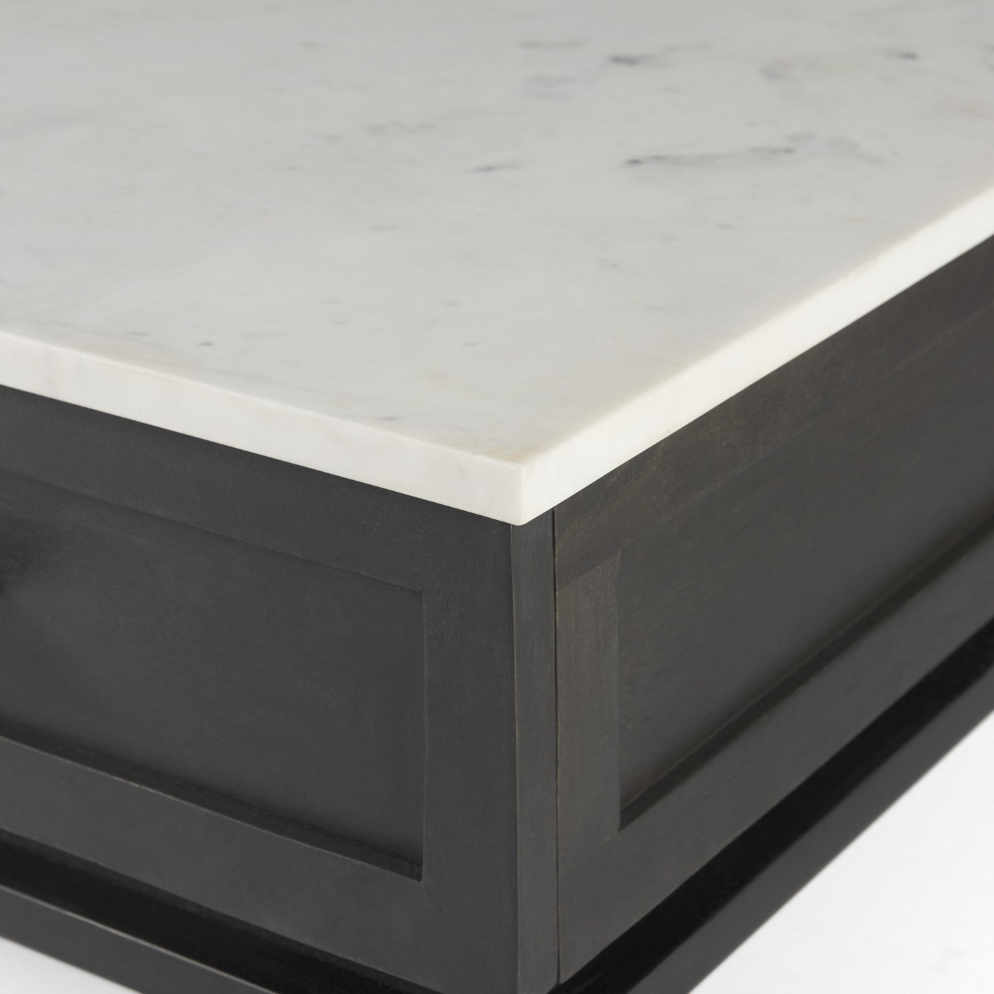 Dark Brown Wood & Marble Coffee Table