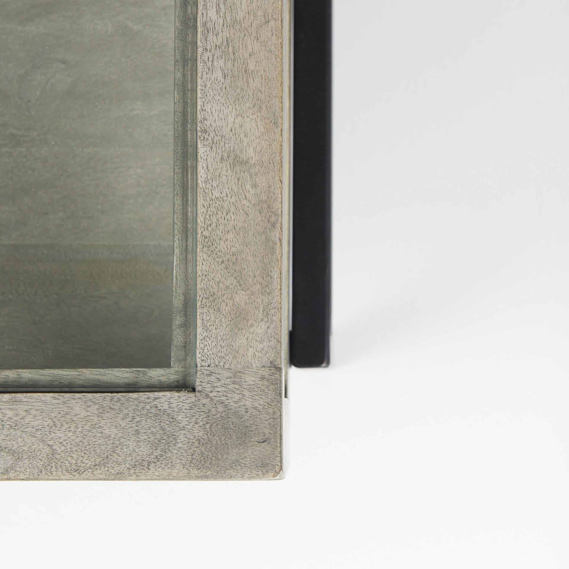 Gray & Black Glass & Metal Square Coffee Table w/ Shelf image 7