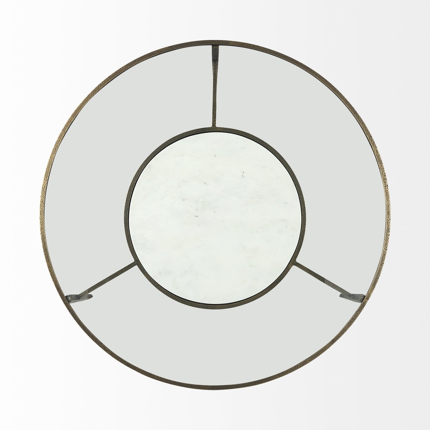 Clear & Bronze Glass & Metal Round Coffee Table