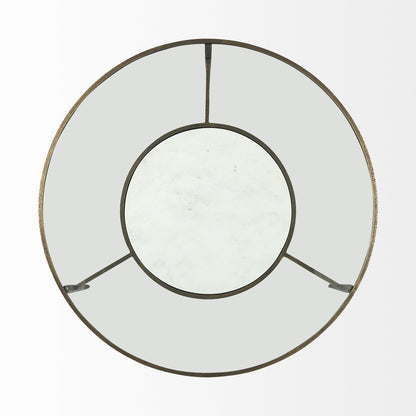 Clear & Bronze Glass & Metal Round Coffee Table