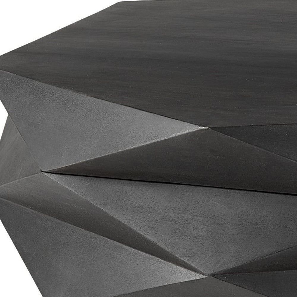 Black Wood Octagon Solid Coffee Table image 6