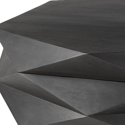 Black Wood Octagon Solid Coffee Table image 6