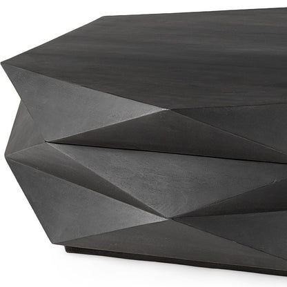 Black Wood Octagon Solid Coffee Table image 7