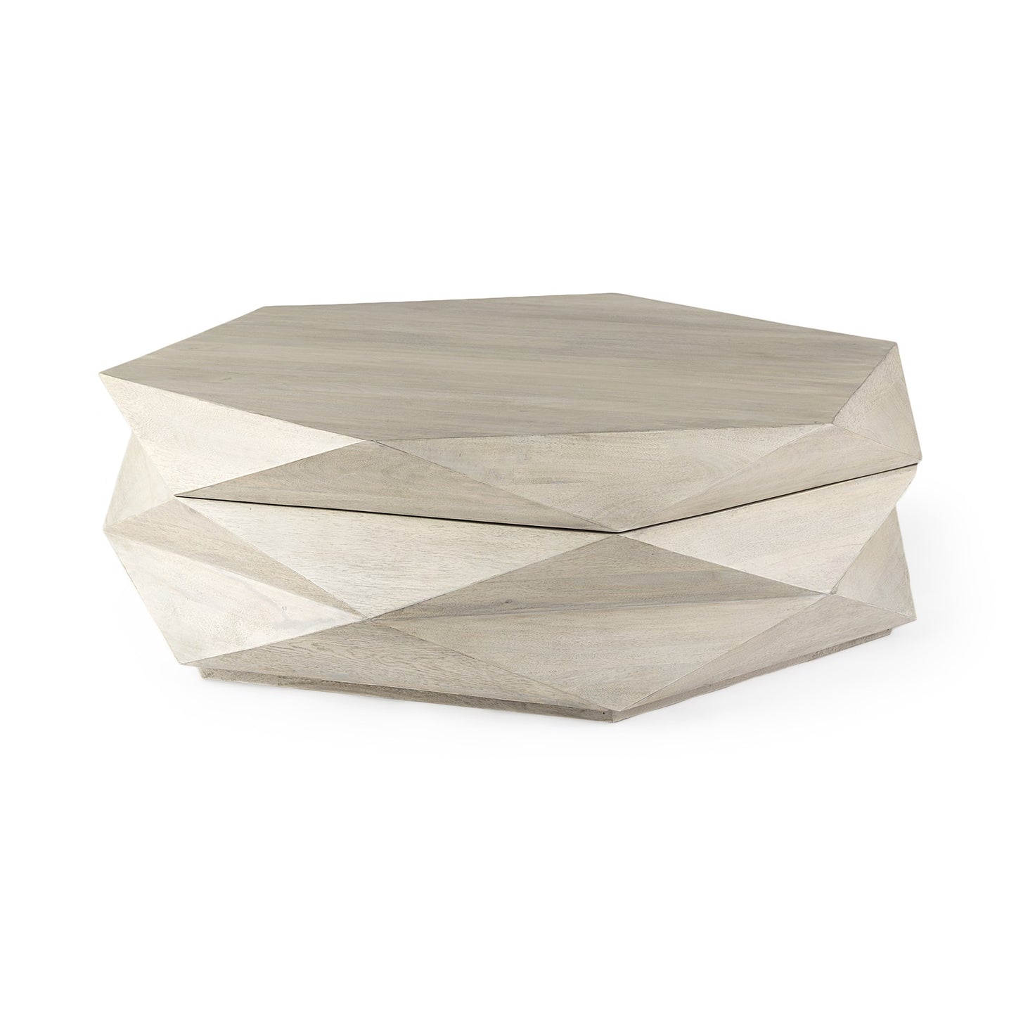 Natural Solid Wood Hexagon Lift Top Solid Coffee Table image 3