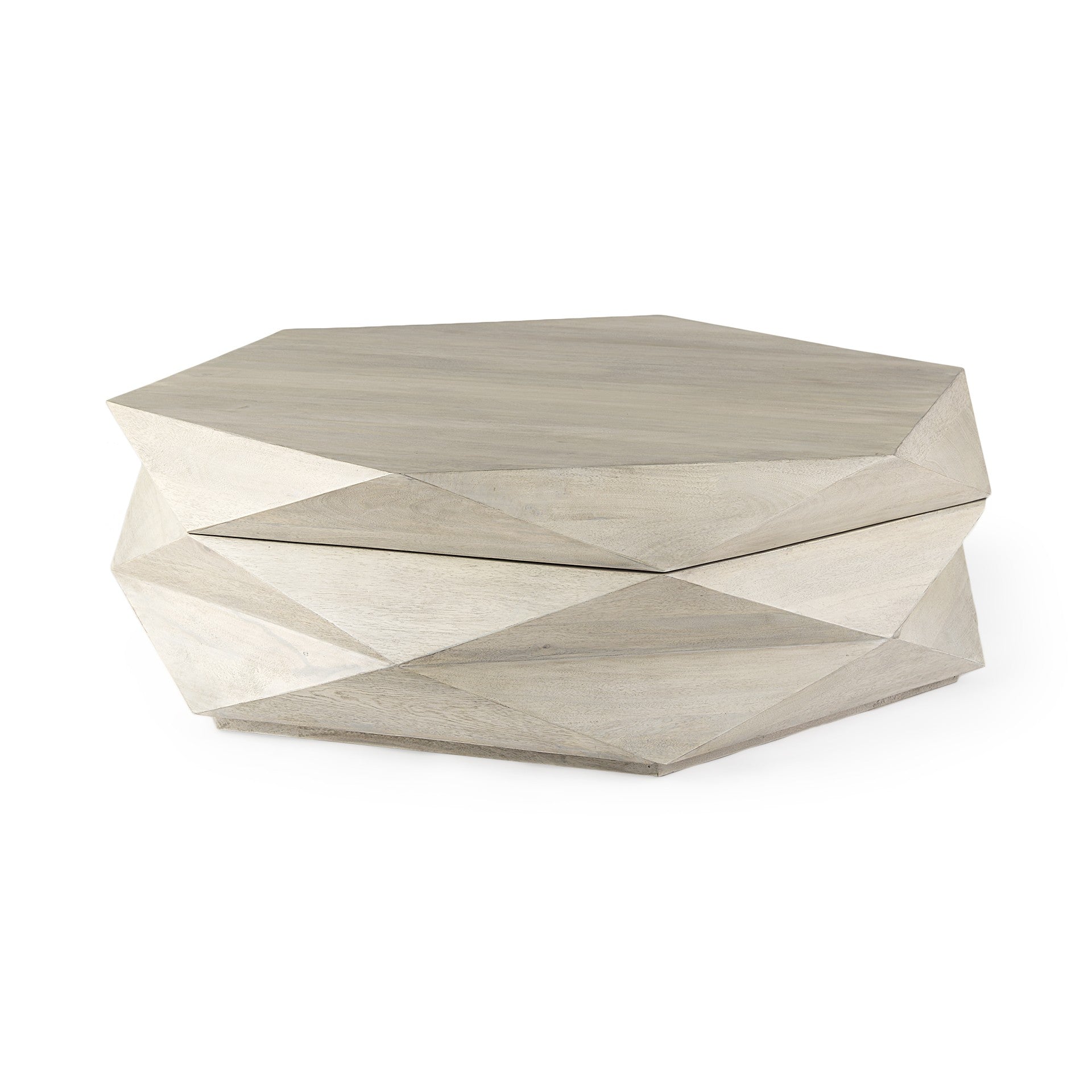 Natural Solid Wood Hexagon Lift Top Solid Coffee Table image 3