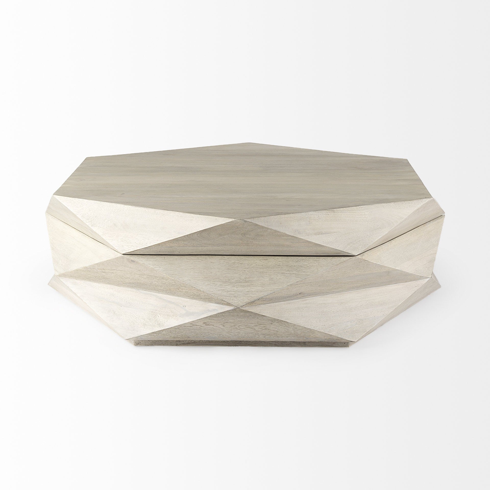 Natural Solid Wood Hexagon Lift Top Solid Coffee Table image 4