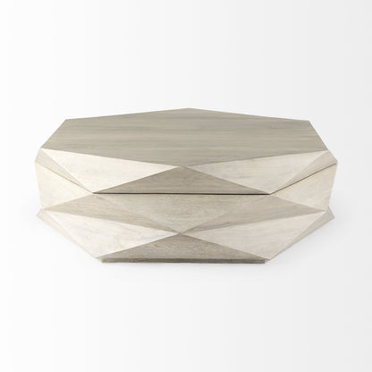 Natural Solid Wood Hexagon Lift Top Solid Coffee Table image 4