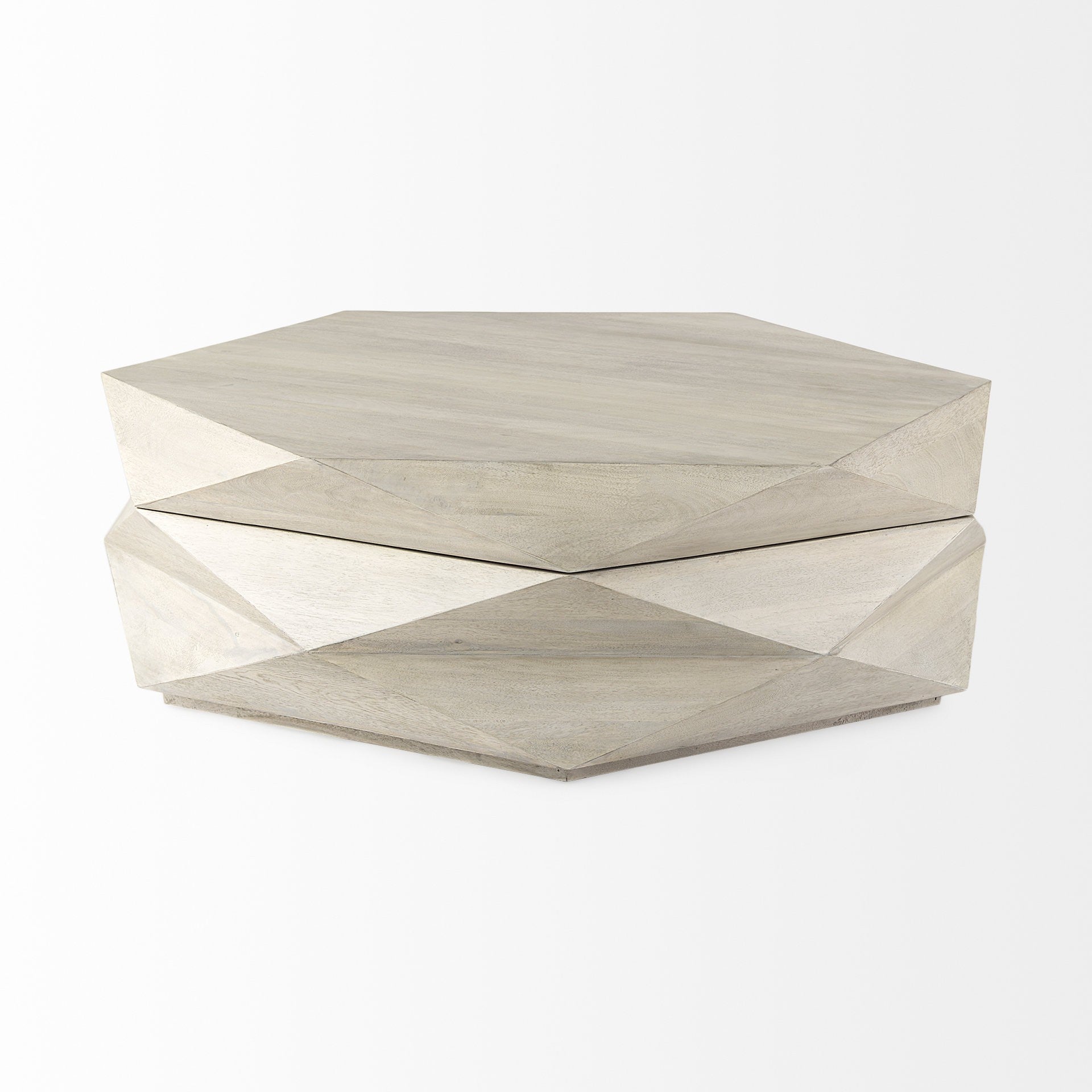 Natural Solid Wood Hexagon Lift Top Solid Coffee Table image 2