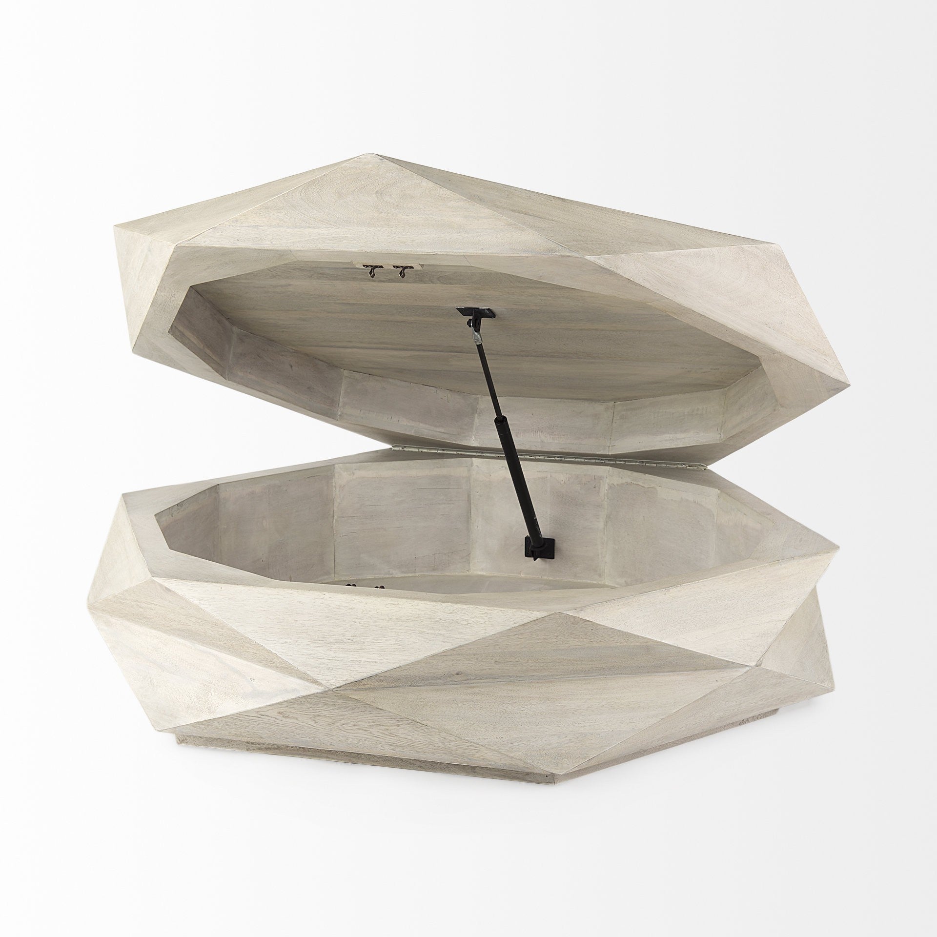 Natural Solid Wood Hexagon Lift Top Solid Coffee Table image 5