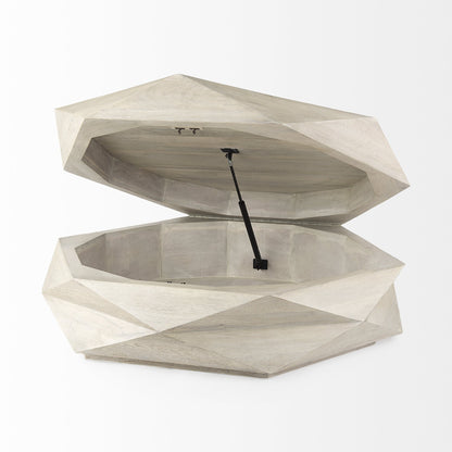 Natural Solid Wood Hexagon Lift Top Solid Coffee Table image 5