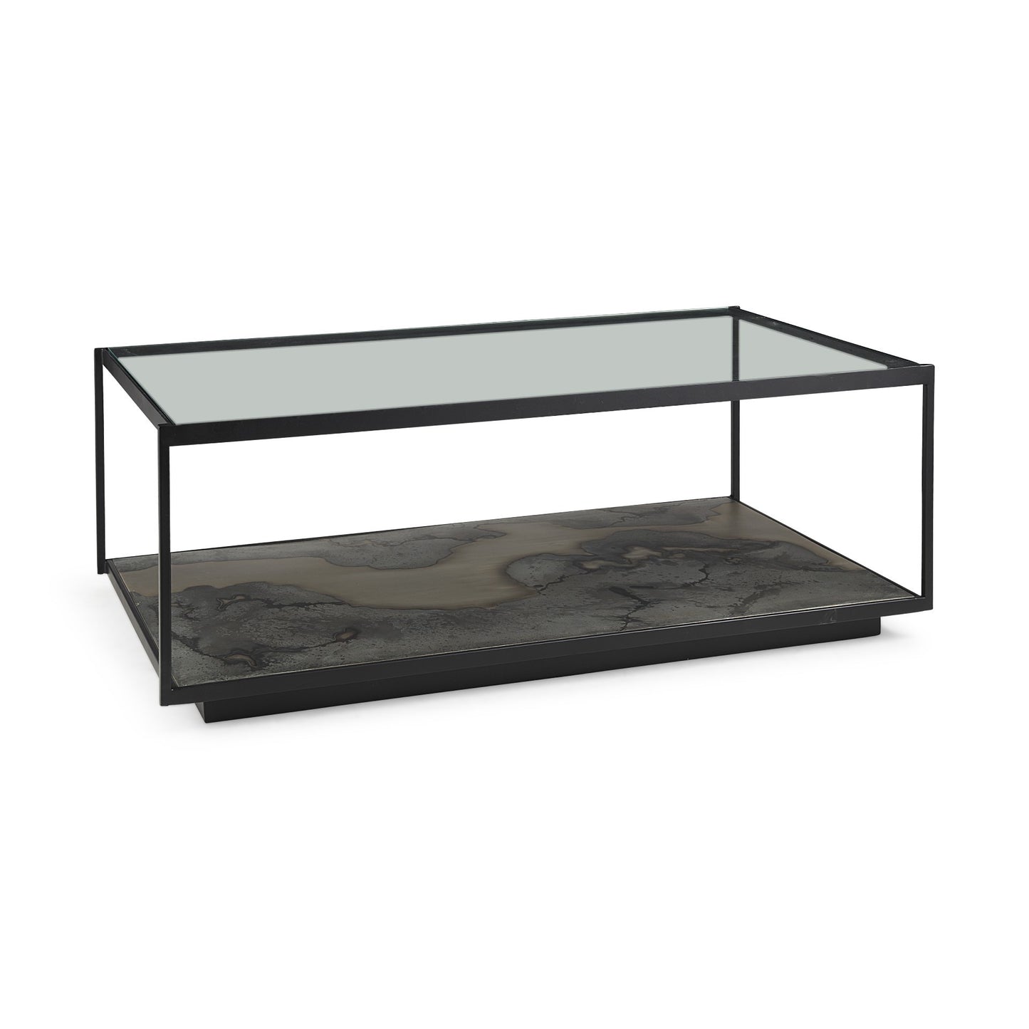 Clear & Black Glass Coffee Table