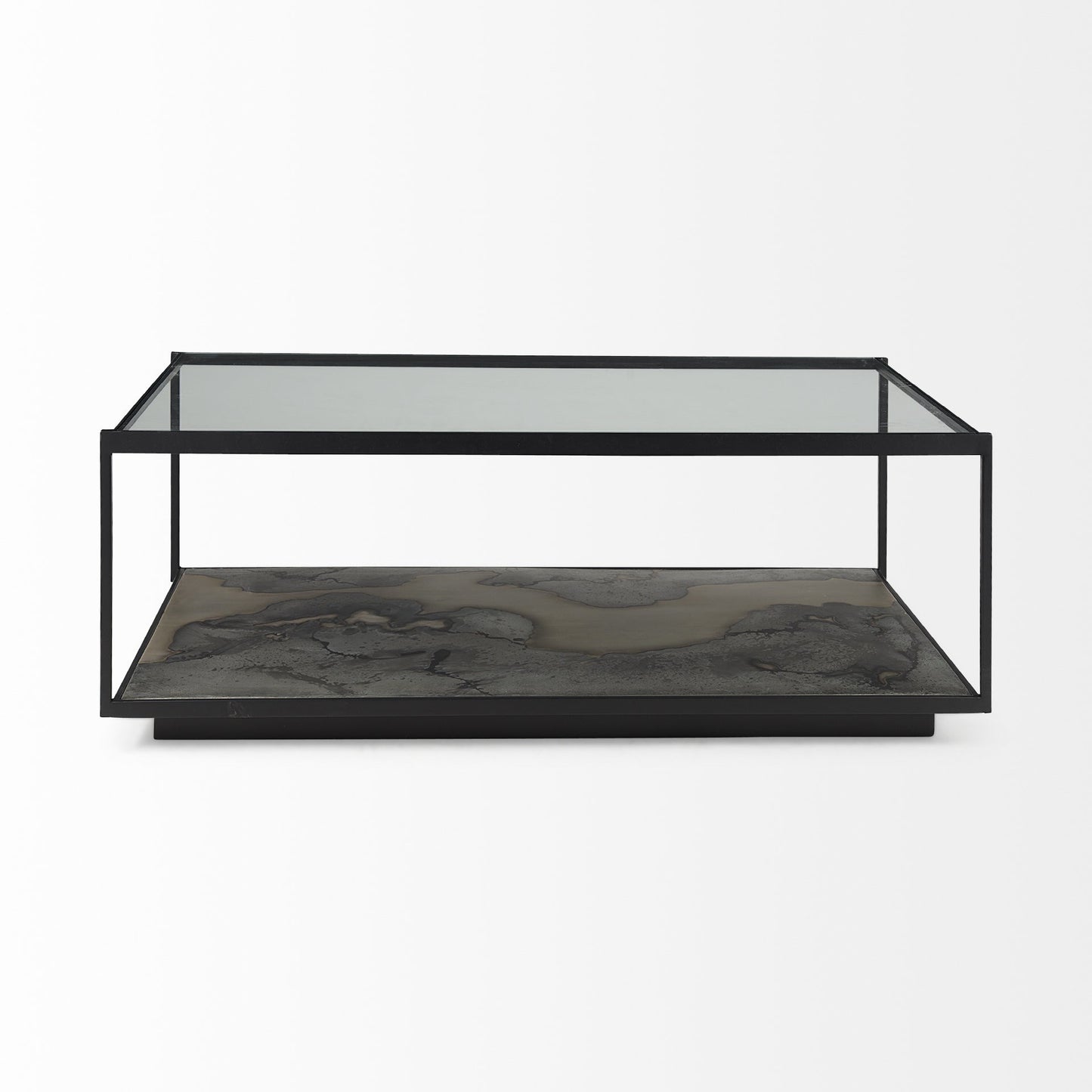 Clear & Black Glass Coffee Table