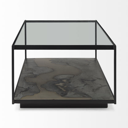 Clear & Black Glass Coffee Table