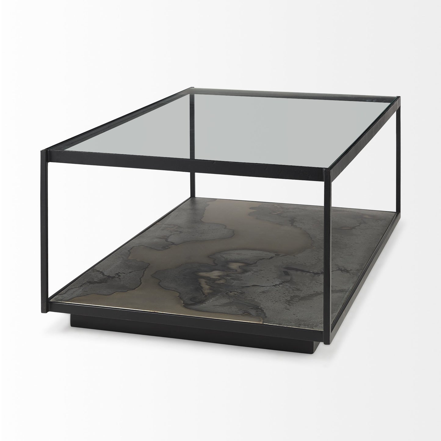 Clear & Black Glass Coffee Table