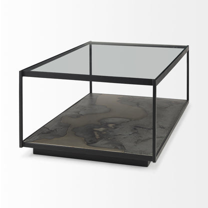 Clear & Black Glass Coffee Table