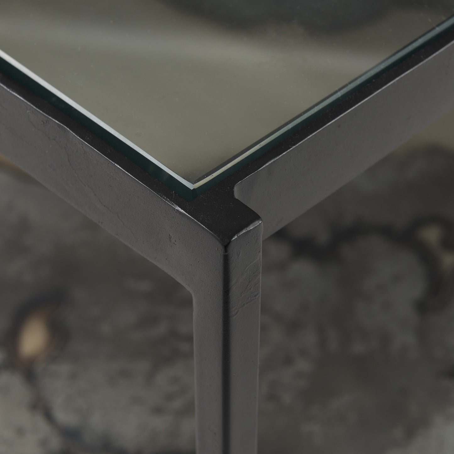 Clear & Black Glass Coffee Table