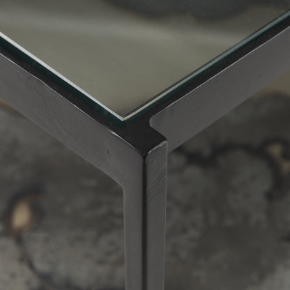 Clear & Black Glass Coffee Table