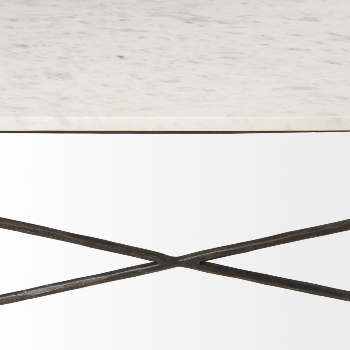 White Genuine Marble & Metal Coffee Table image 8