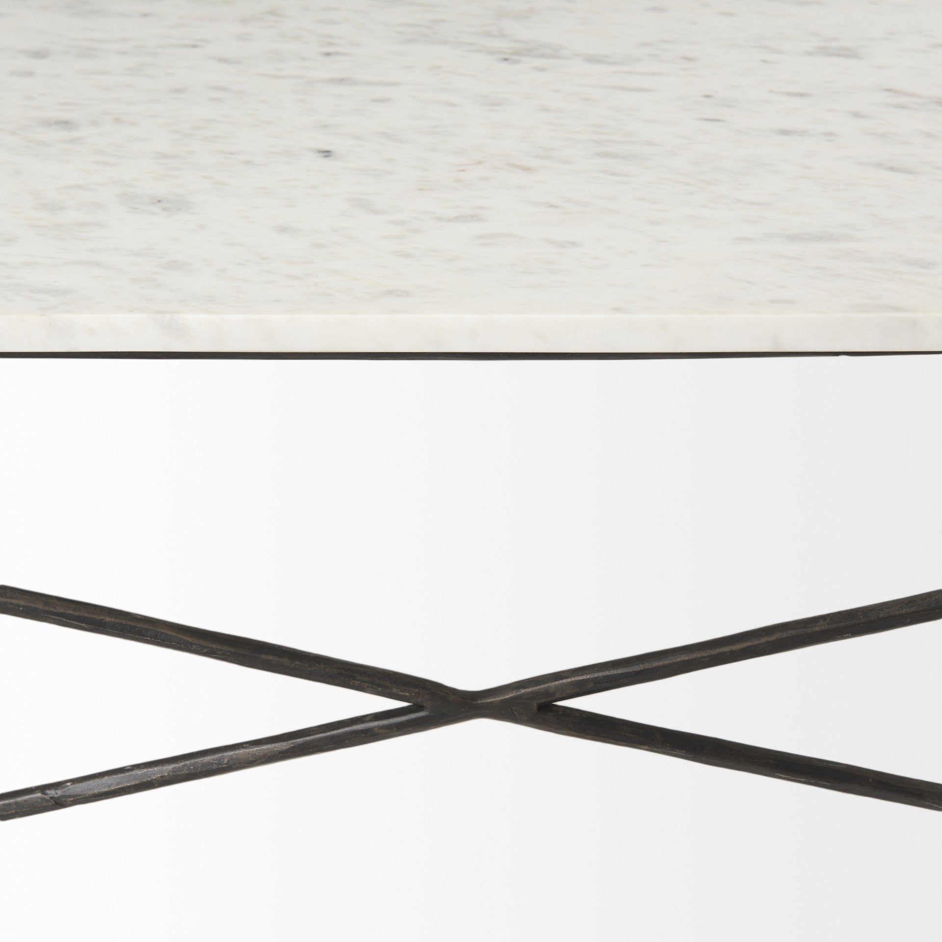 White Genuine Marble & Metal Coffee Table image 8