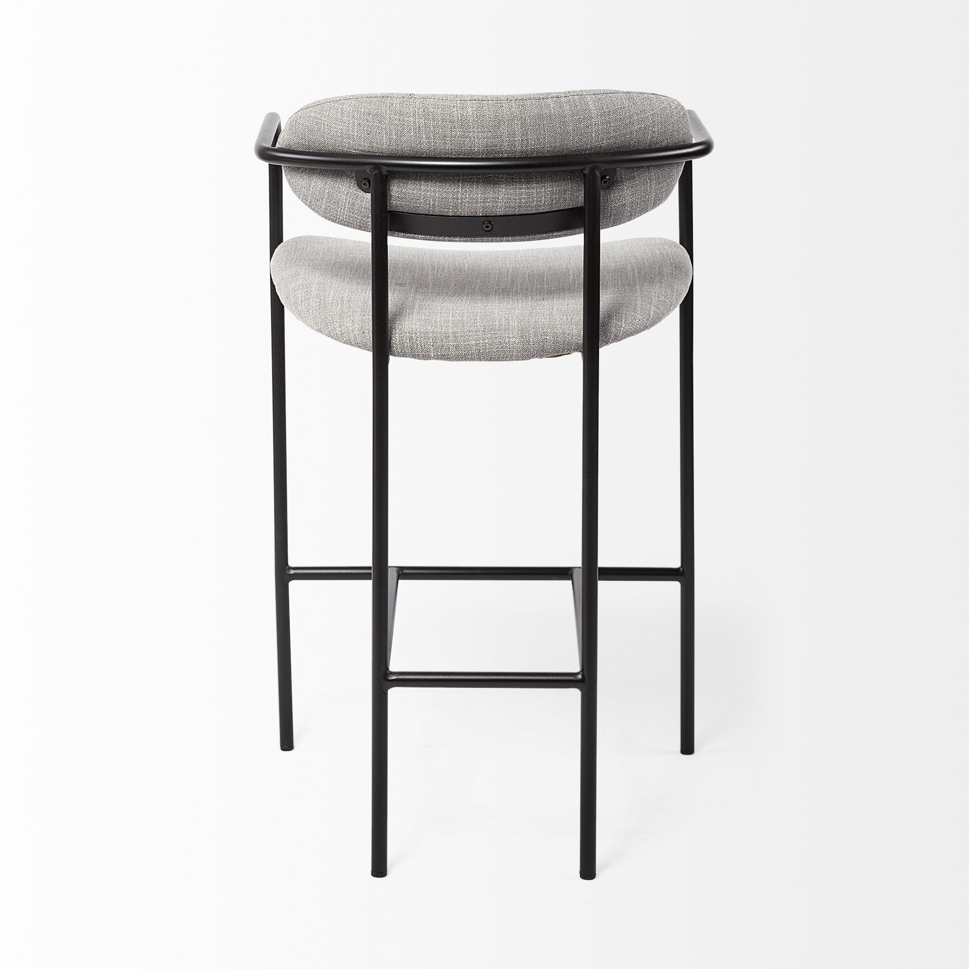 Gray & Black Upholstered & Metal Counter Height Bar Chair