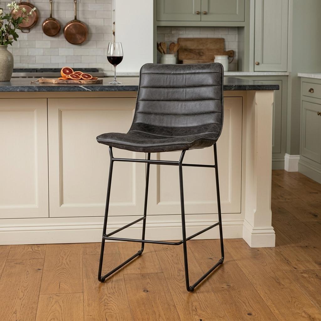 Black Iron Counter Height Bar Chair