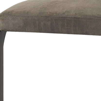 Black Leather & Metal Backless Bar Chair